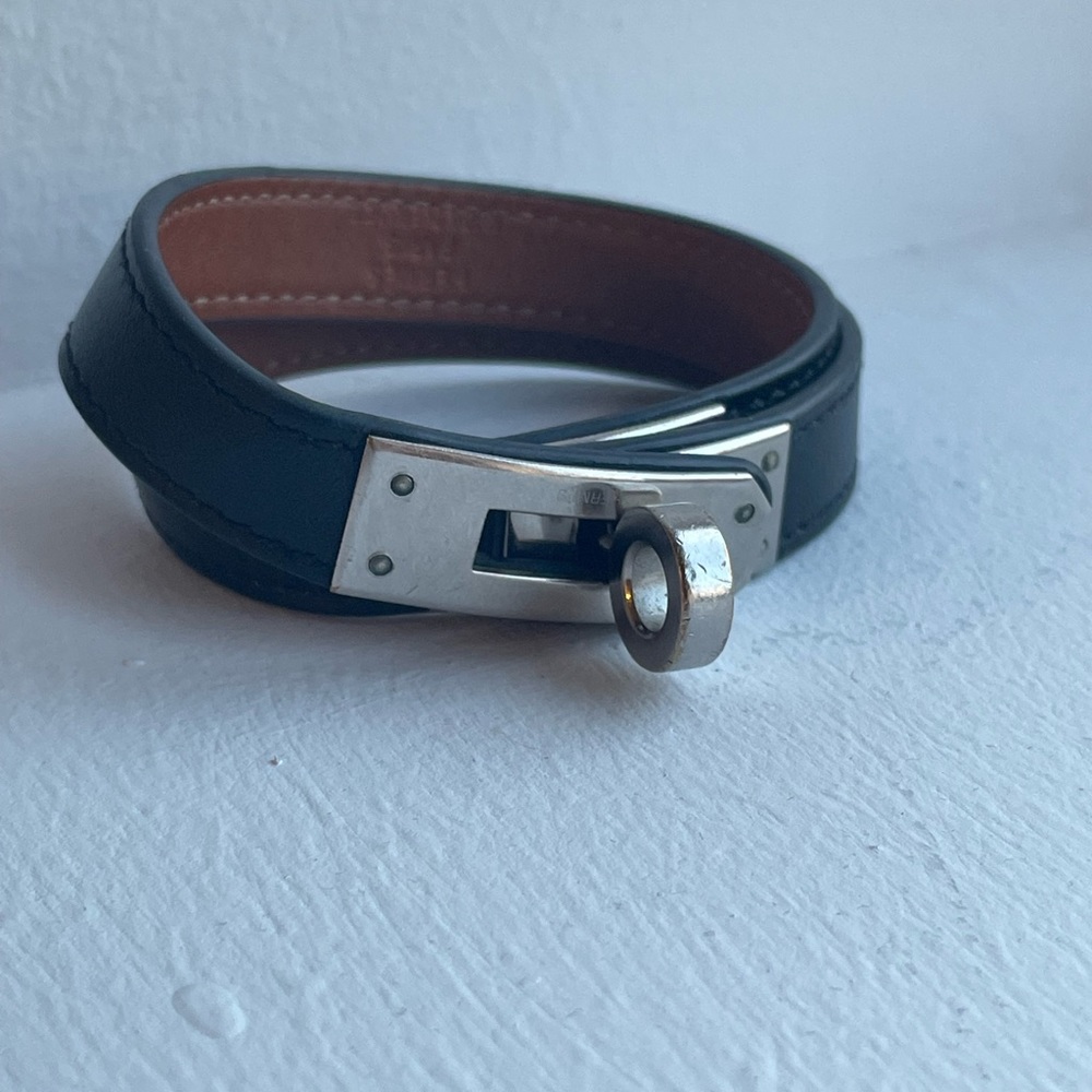 Hermes Kelly Double Tour Leather Bracelet.